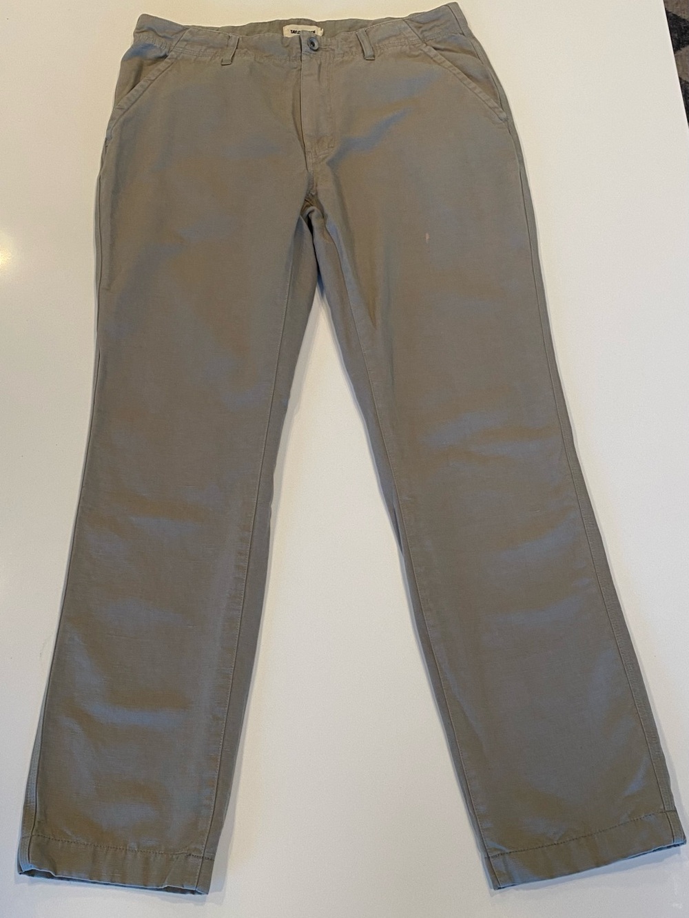 Taylor Stitch The Morse Huckberry Pant Sagebrush Slub Linen 34 And 31” Inseam
